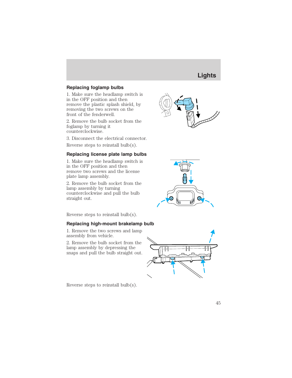 Lights | FORD 2003 Explorer v.4 User Manual | Page 45 / 280