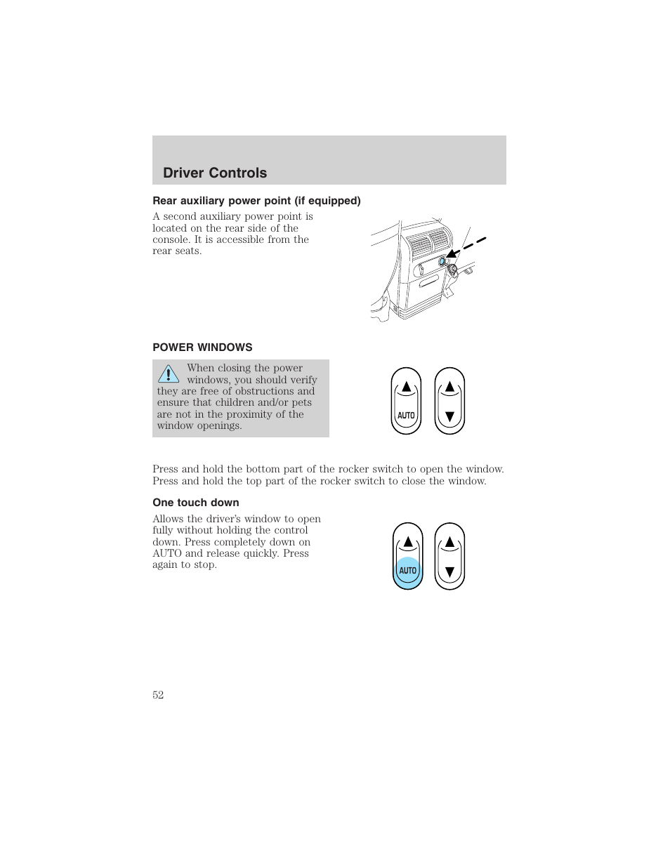 Driver controls | FORD 2003 Explorer v.4 User Manual | Page 52 / 280