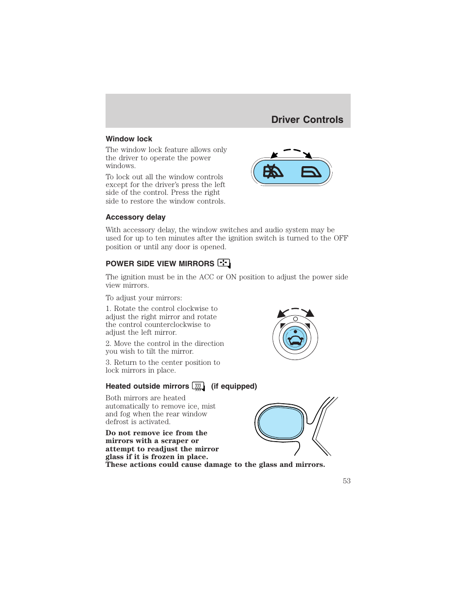 Driver controls | FORD 2003 Explorer v.4 User Manual | Page 53 / 280