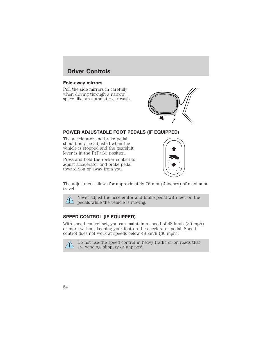 Driver controls | FORD 2003 Explorer v.4 User Manual | Page 54 / 280