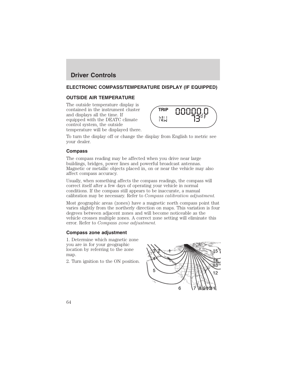 Driver controls | FORD 2003 Explorer v.4 User Manual | Page 64 / 280