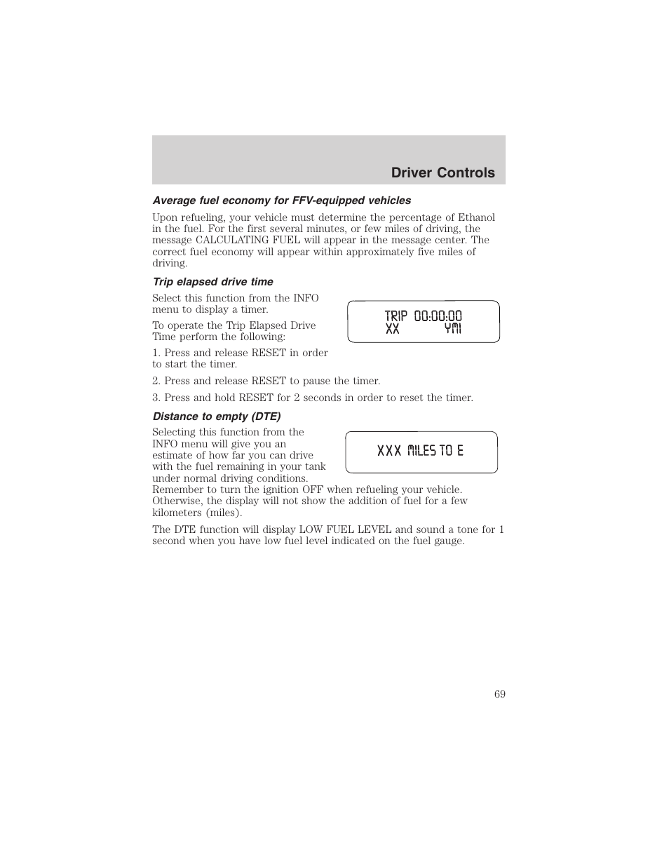 Driver controls | FORD 2003 Explorer v.4 User Manual | Page 69 / 280