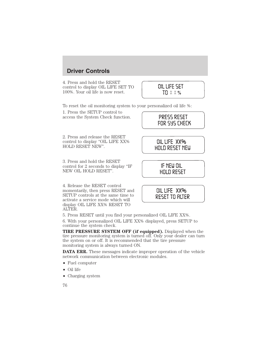 Driver controls | FORD 2003 Explorer v.4 User Manual | Page 76 / 280