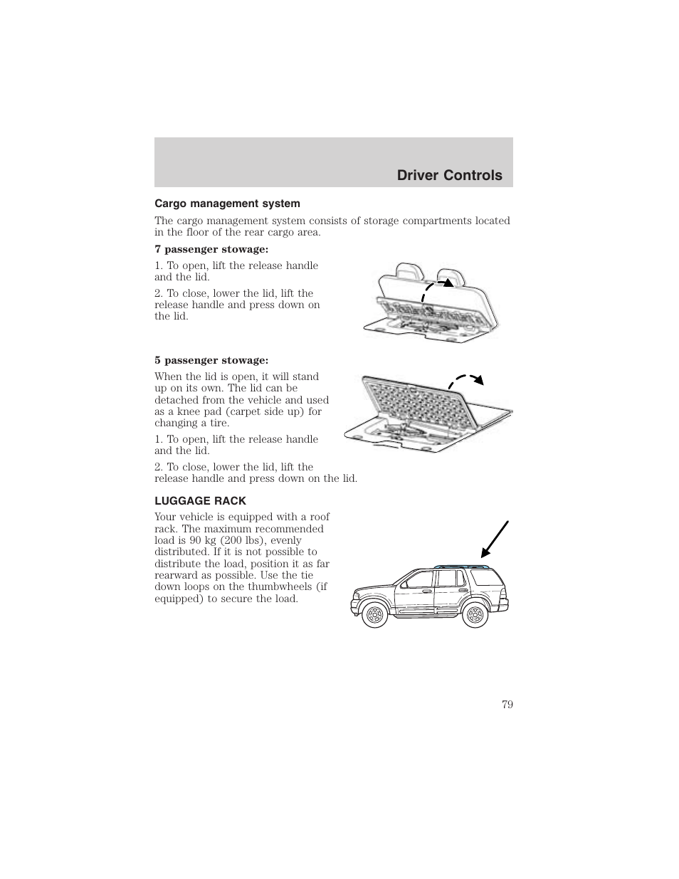 Driver controls | FORD 2003 Explorer v.4 User Manual | Page 79 / 280