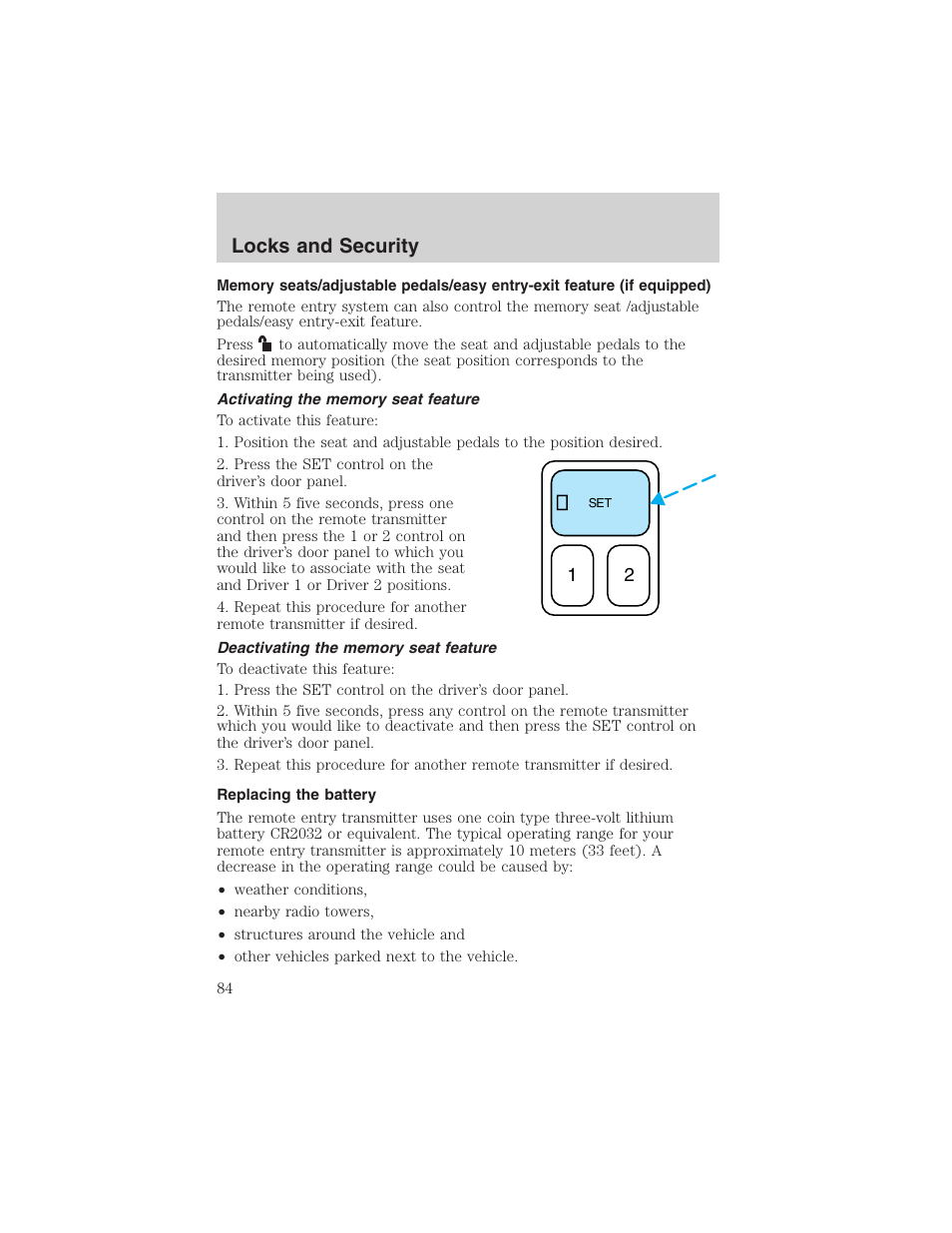 Locks and security | FORD 2003 Explorer v.4 User Manual | Page 84 / 280