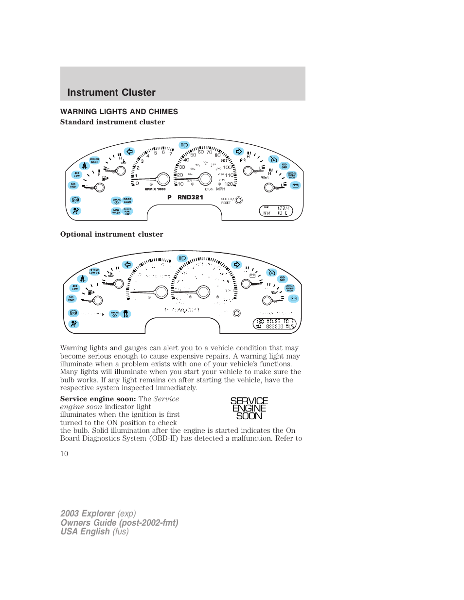 FORD 2003 Explorer v.5 User Manual | Page 10 / 280