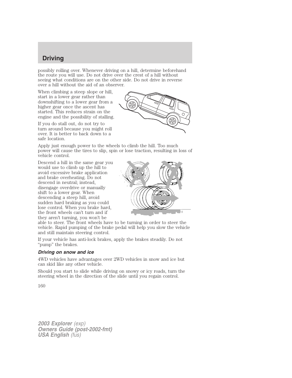 Driving | FORD 2003 Explorer v.5 User Manual | Page 160 / 280