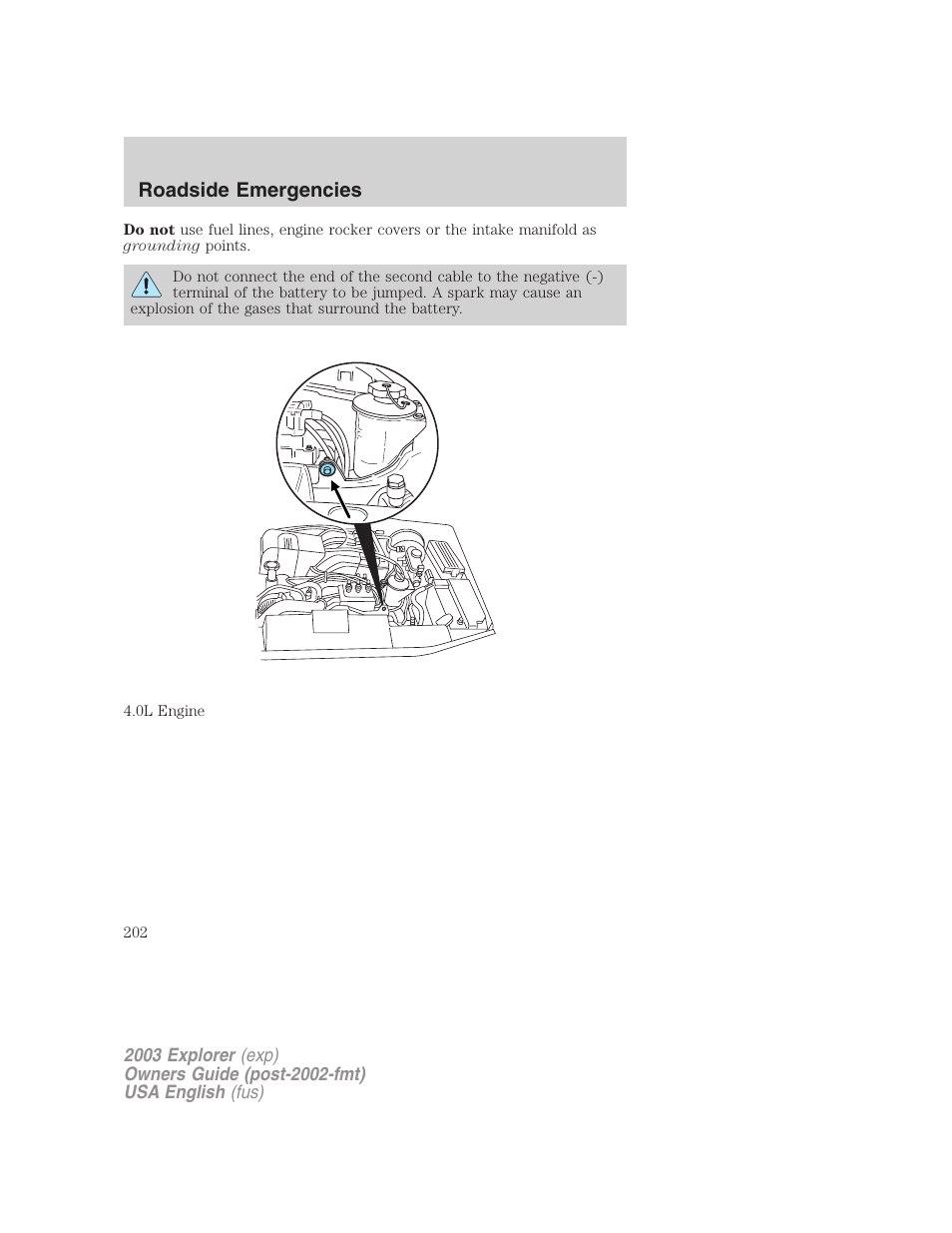 Roadside emergencies | FORD 2003 Explorer v.5 User Manual | Page 202 / 280