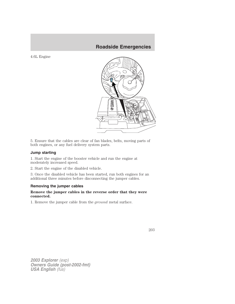 Roadside emergencies | FORD 2003 Explorer v.5 User Manual | Page 203 / 280