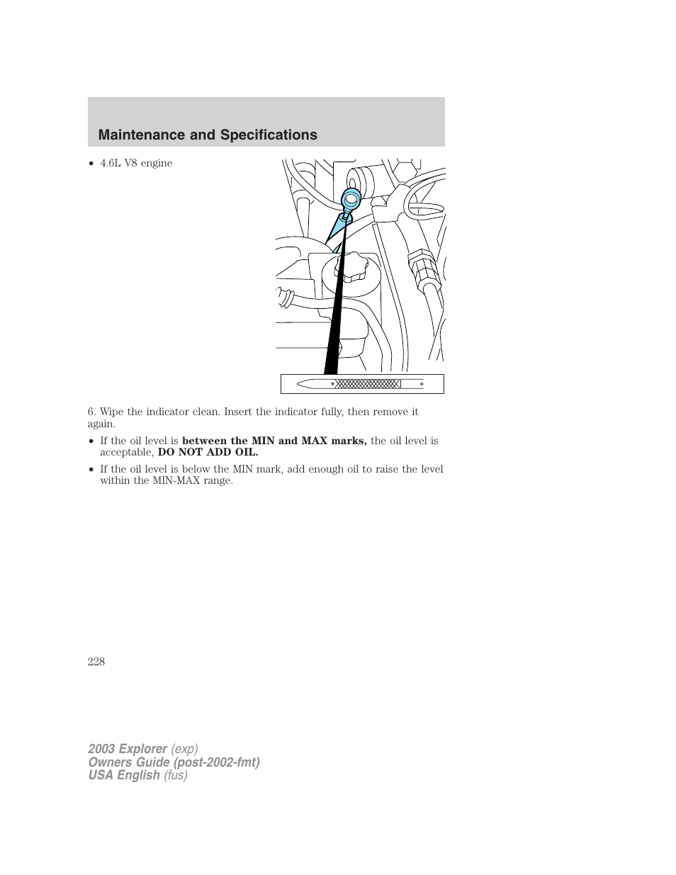 Maintenance and specifications | FORD 2003 Explorer v.5 User Manual | Page 228 / 280