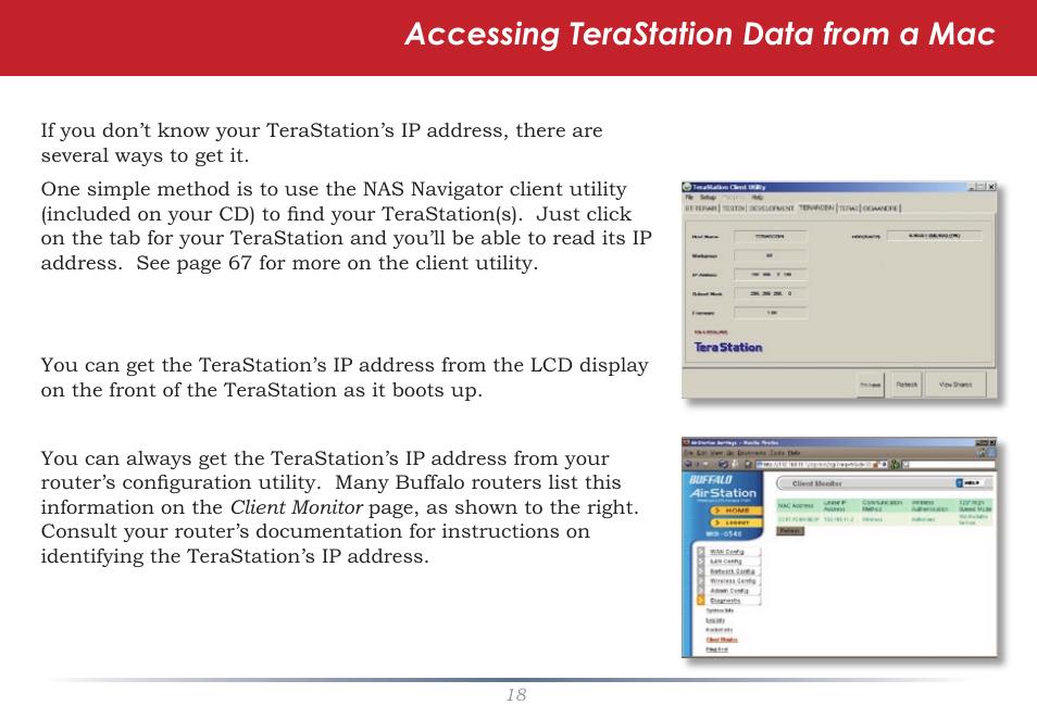 Accessing terastation data from a mac | Buffalo Technology TeraStation Pro II TS-HTGL/R5 User Manual | Page 18 / 79