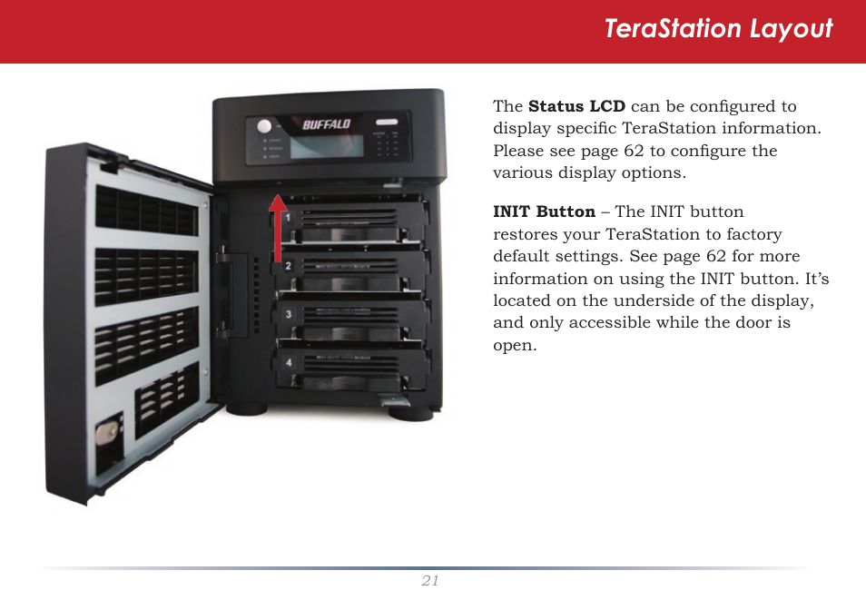 Terastation layout | Buffalo Technology TeraStation Pro II TS-HTGL/R5 User Manual | Page 21 / 79