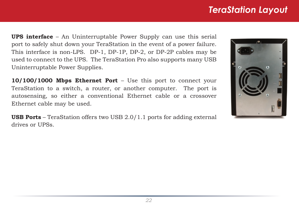 Terastation layout | Buffalo Technology TeraStation Pro II TS-HTGL/R5 User Manual | Page 22 / 79