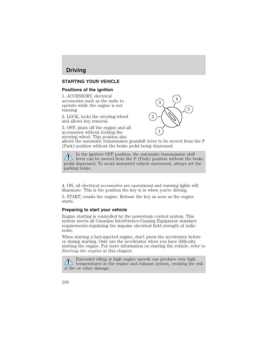 Driving | FORD 2003 Explorer Sport Trac v.1 User Manual | Page 106 / 216