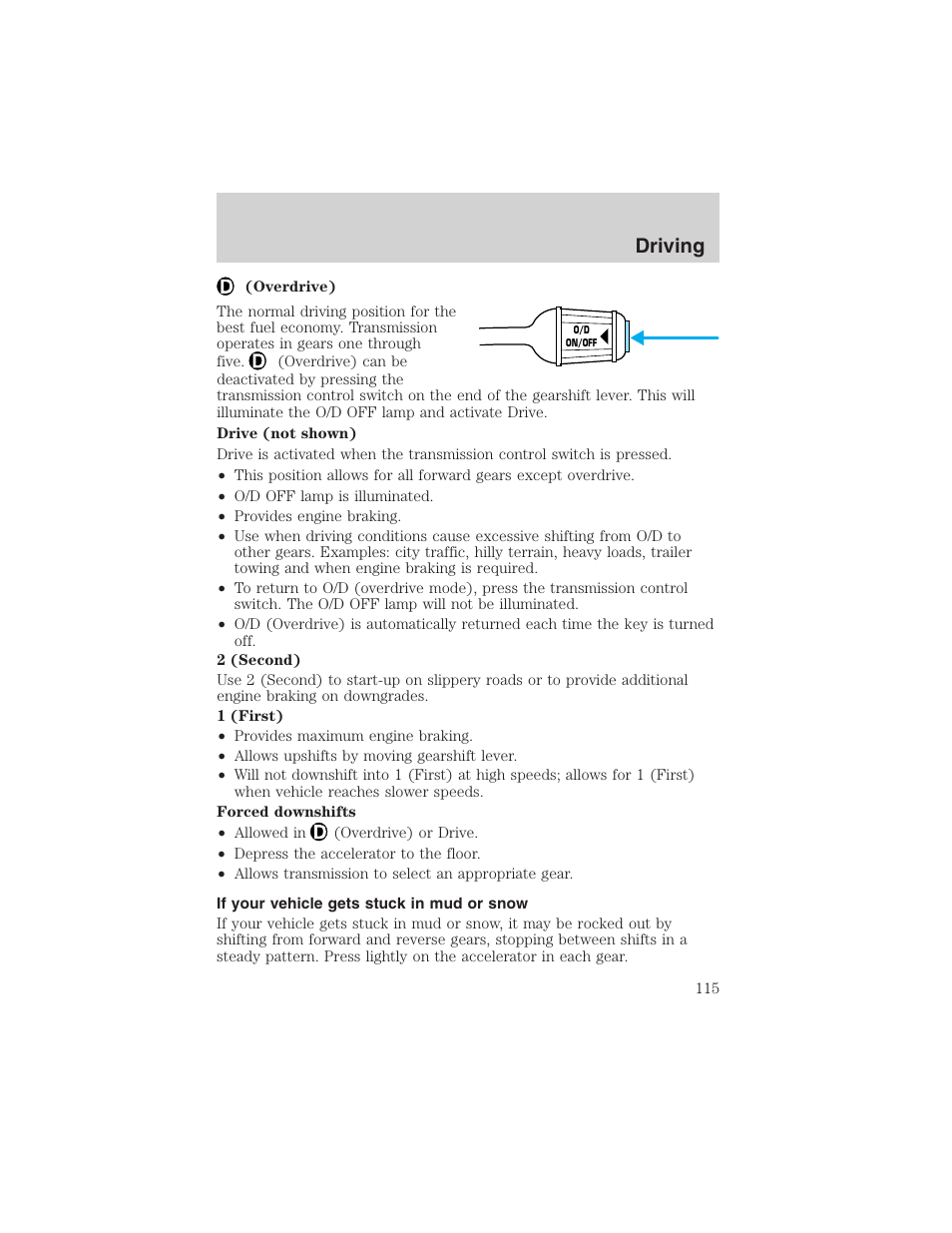 Driving | FORD 2003 Explorer Sport Trac v.1 User Manual | Page 115 / 216