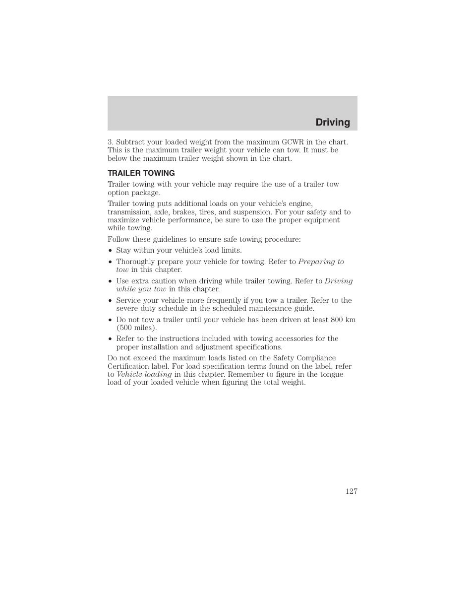 Driving | FORD 2003 Explorer Sport Trac v.1 User Manual | Page 127 / 216