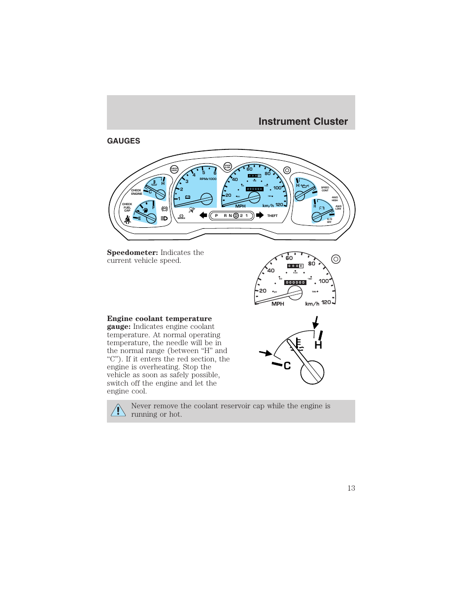 Ch instrument cluster | FORD 2003 Explorer Sport Trac v.1 User Manual | Page 13 / 216