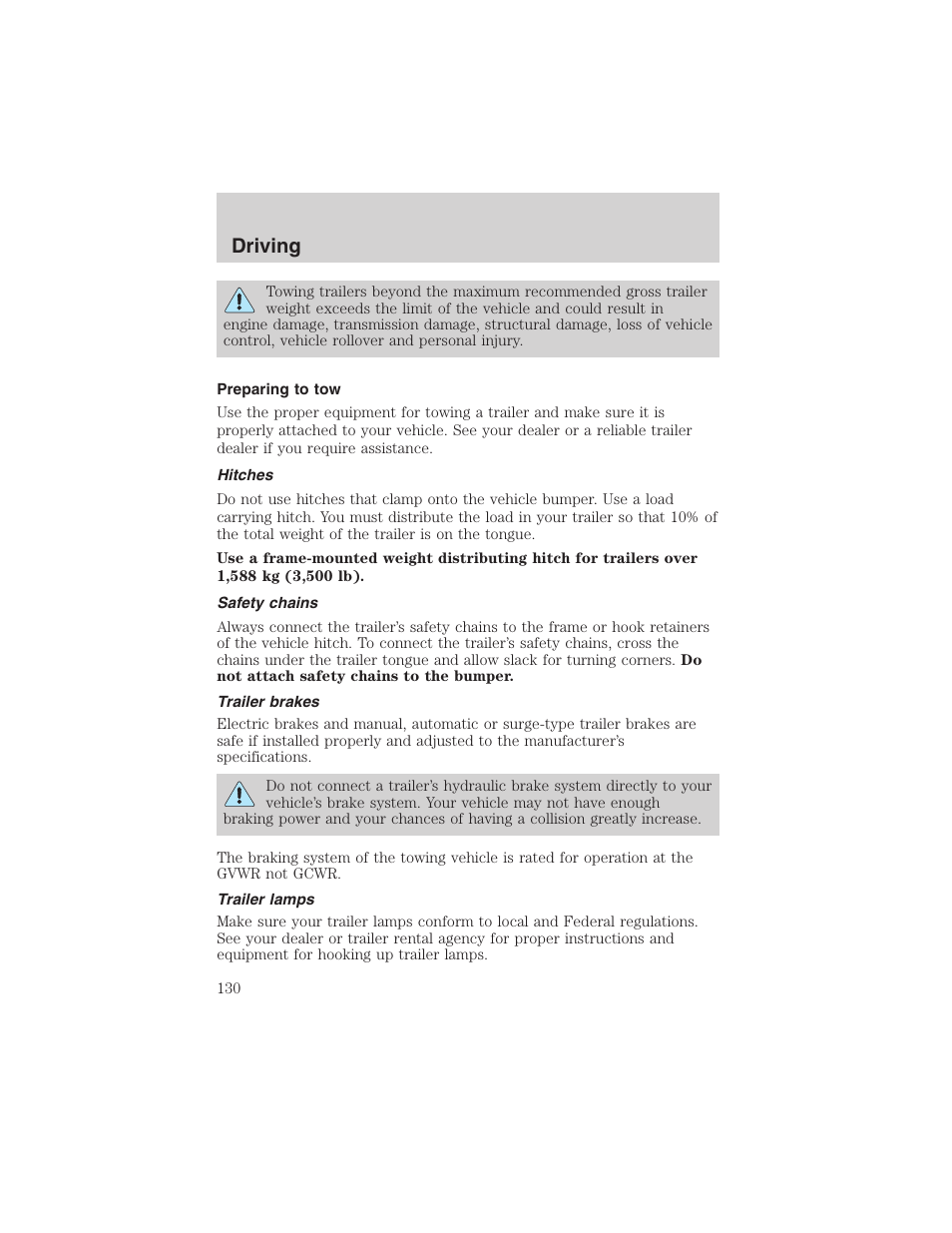 Driving | FORD 2003 Explorer Sport Trac v.1 User Manual | Page 130 / 216