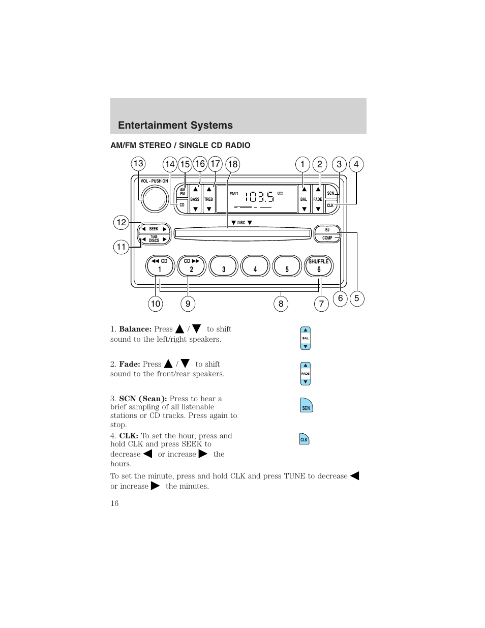 Entertainment systems | FORD 2003 Explorer Sport Trac v.1 User Manual | Page 16 / 216