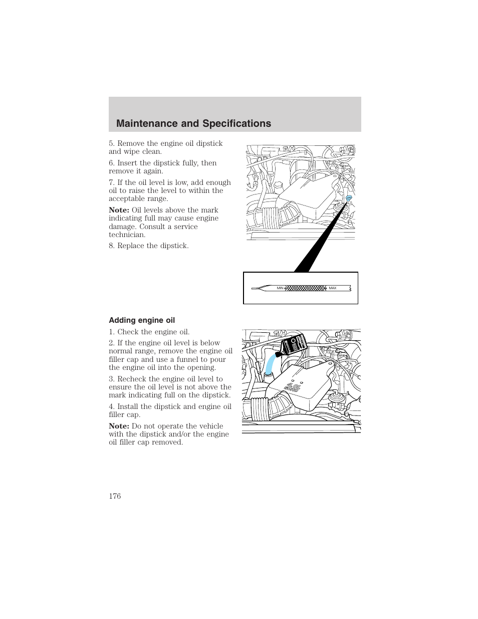 Maintenance and specifications | FORD 2003 Explorer Sport Trac v.1 User Manual | Page 176 / 216