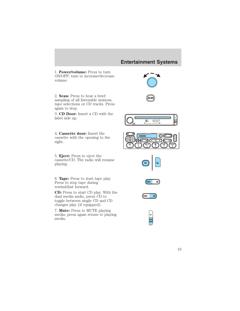 Entertainment systems | FORD 2003 Explorer Sport Trac v.1 User Manual | Page 19 / 216