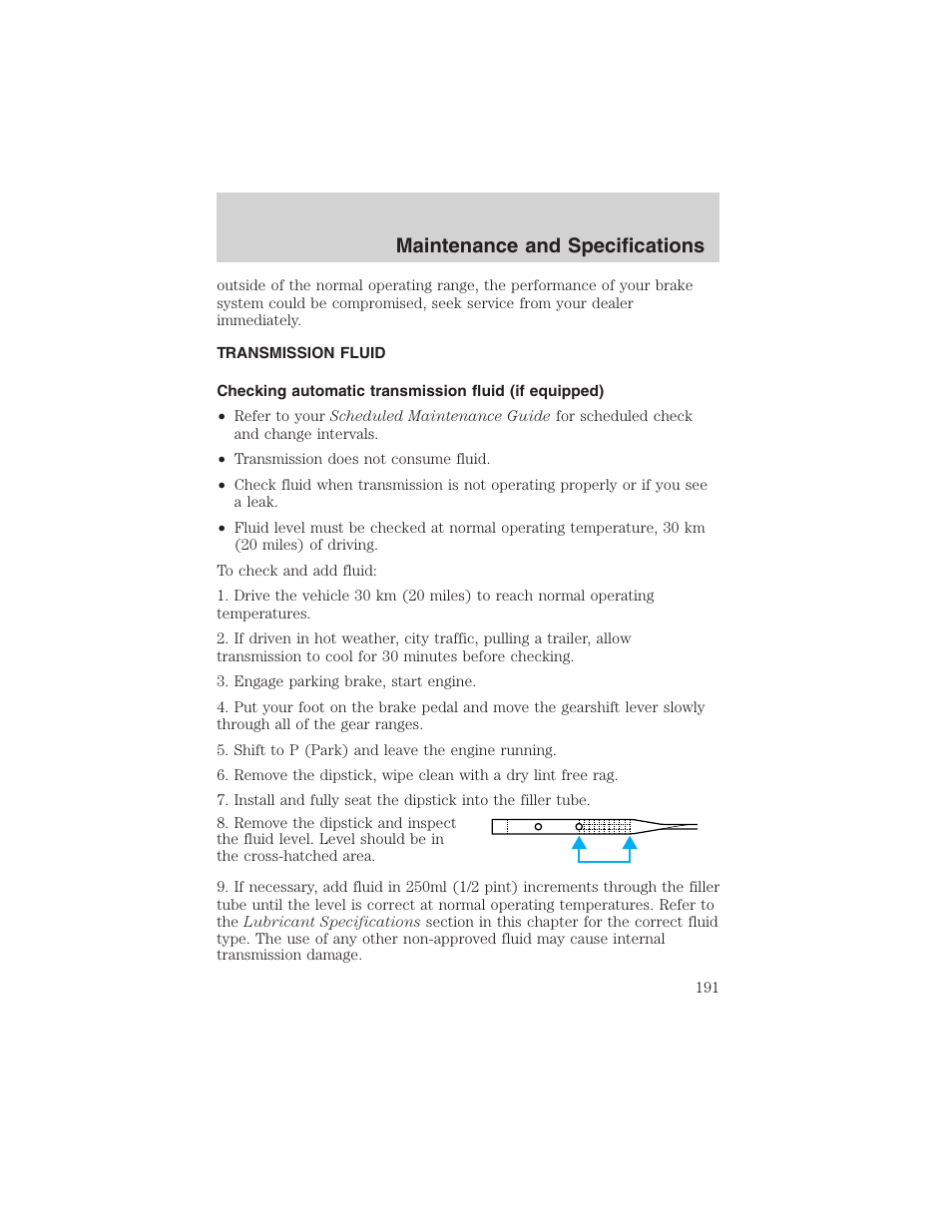 Maintenance and specifications | FORD 2003 Explorer Sport Trac v.1 User Manual | Page 191 / 216