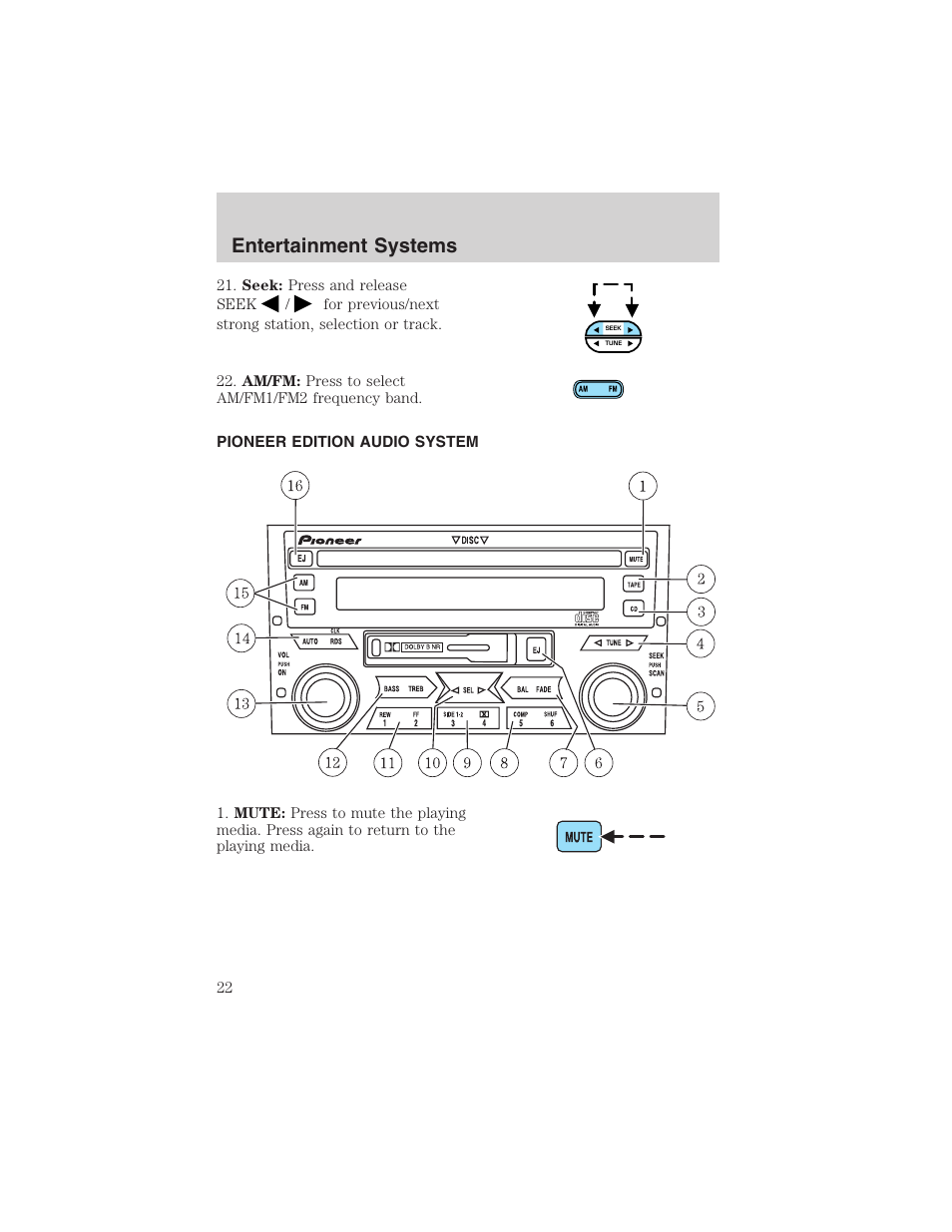 Entertainment systems | FORD 2003 Explorer Sport Trac v.1 User Manual | Page 22 / 216