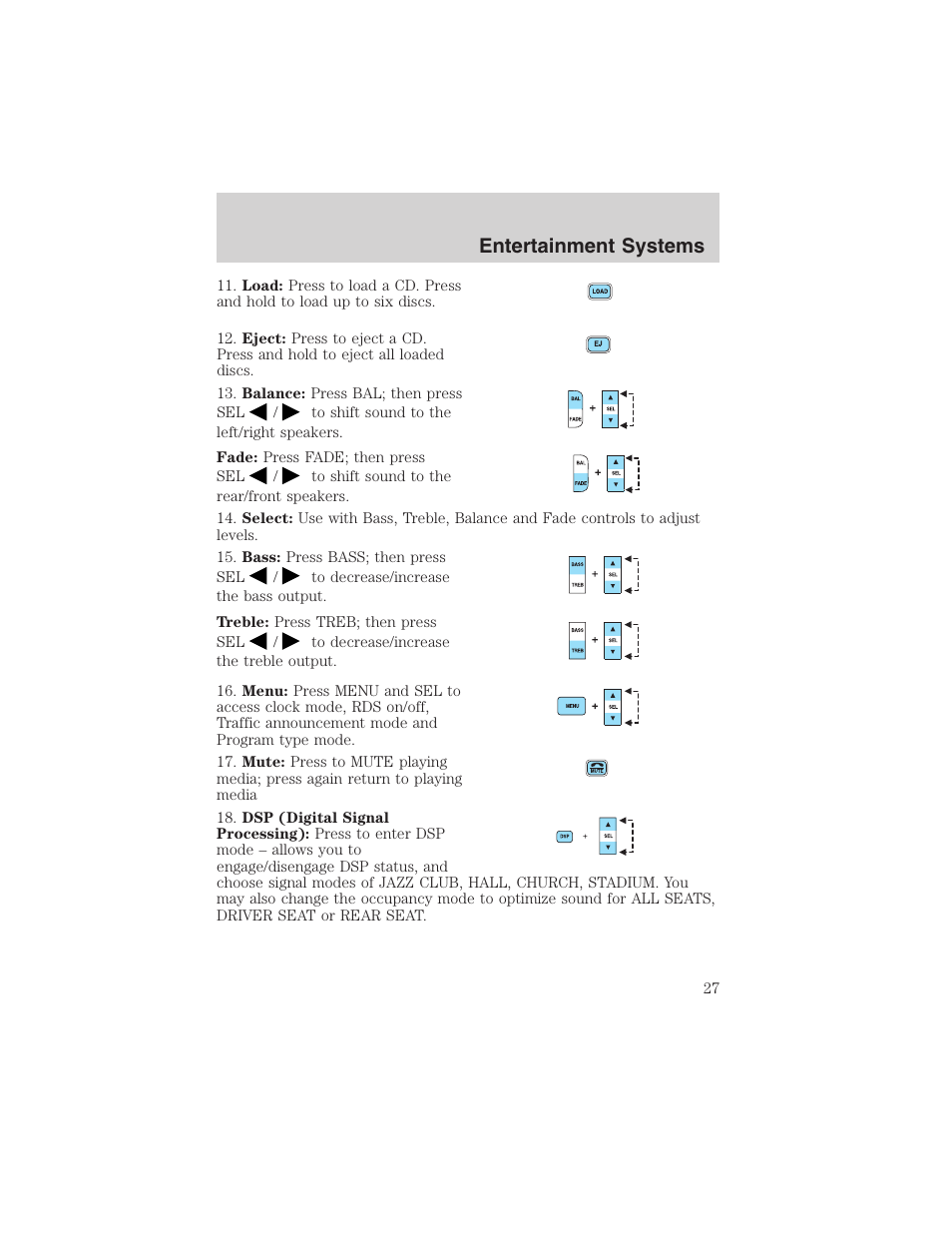 Entertainment systems | FORD 2003 Explorer Sport Trac v.1 User Manual | Page 27 / 216