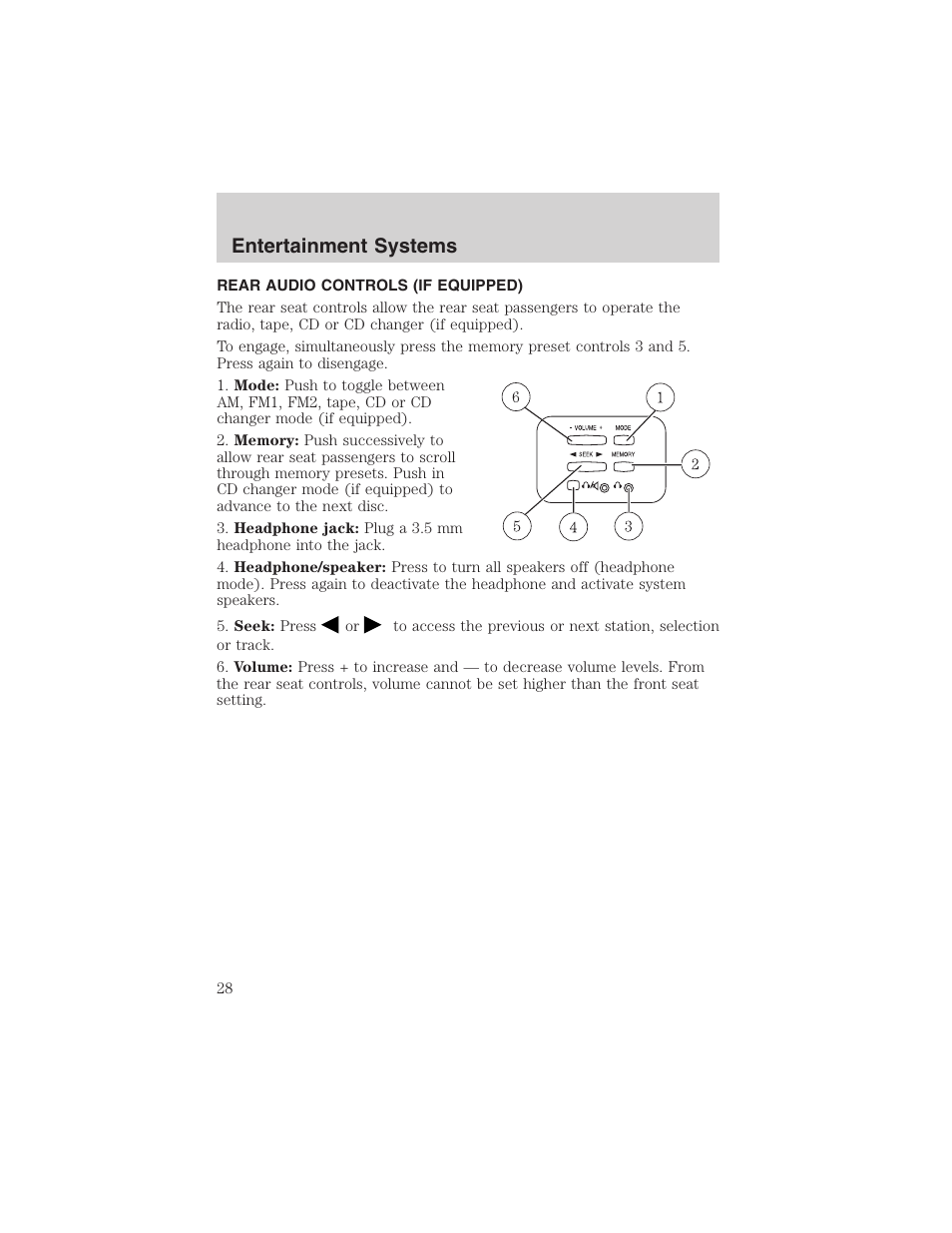 Entertainment systems | FORD 2003 Explorer Sport Trac v.1 User Manual | Page 28 / 216