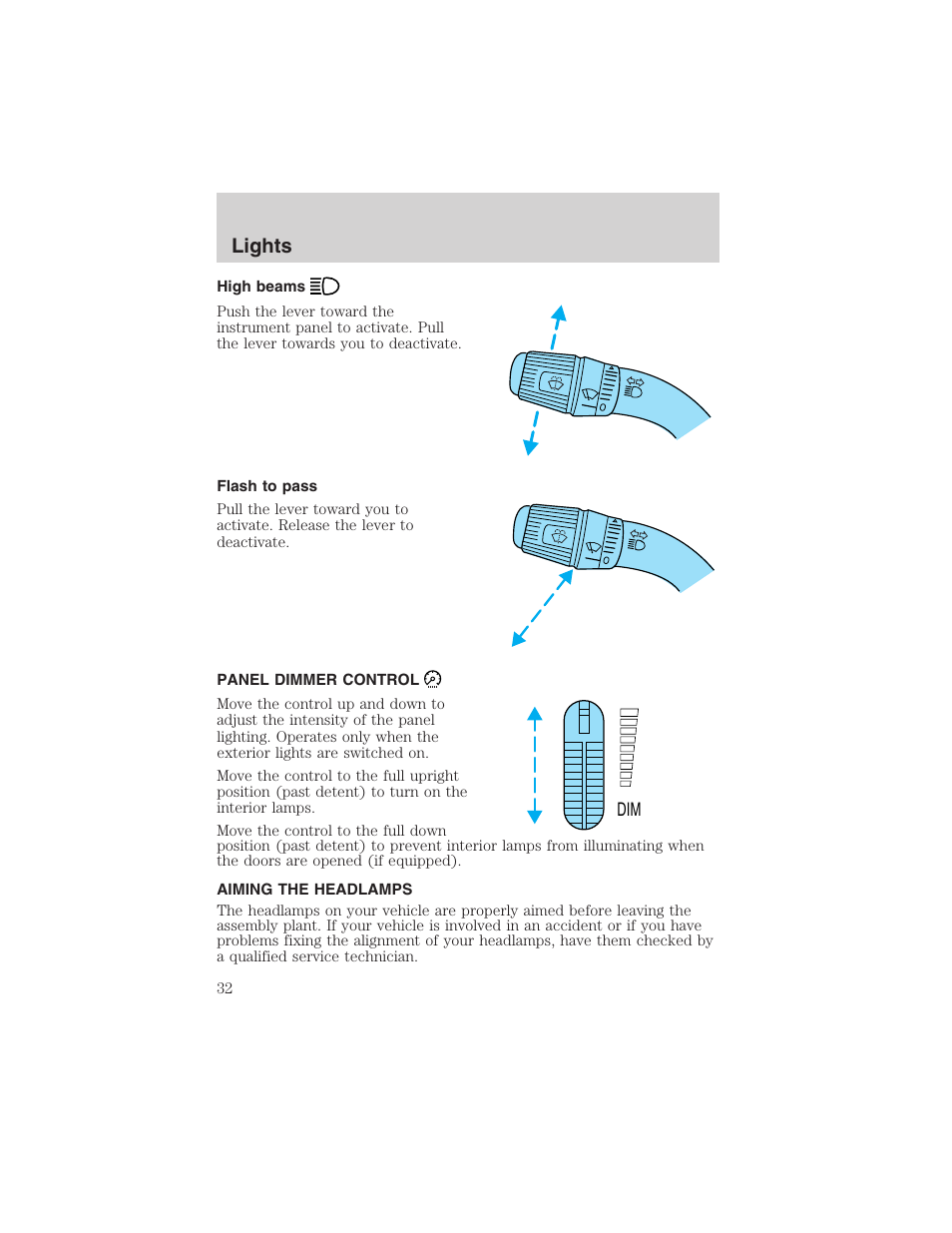 Lights | FORD 2003 Explorer Sport Trac v.1 User Manual | Page 32 / 216