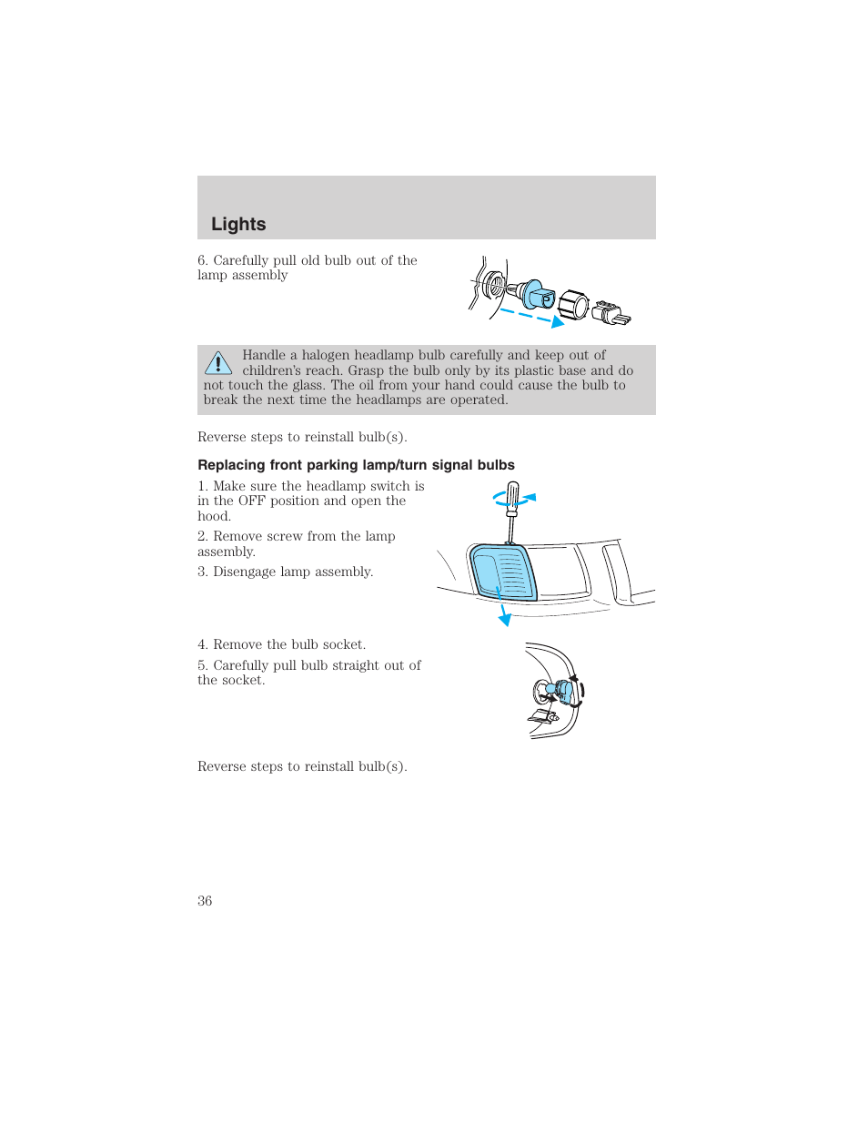 Lights | FORD 2003 Explorer Sport Trac v.1 User Manual | Page 36 / 216