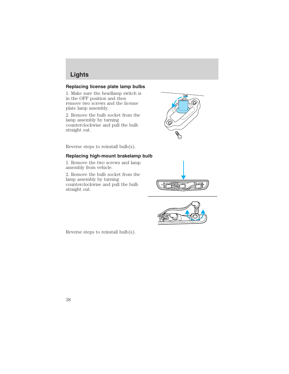 Lights | FORD 2003 Explorer Sport Trac v.1 User Manual | Page 38 / 216