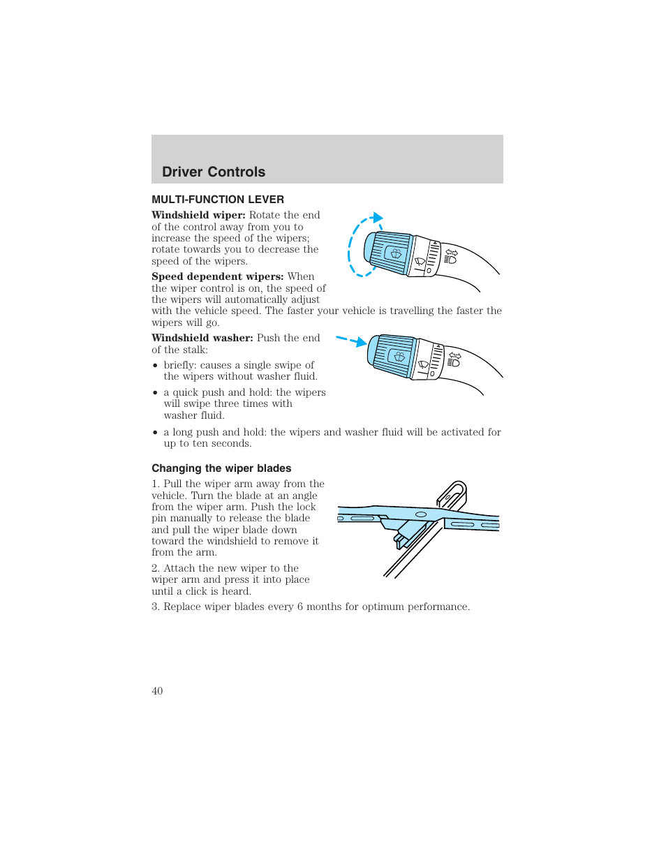 Driver controls | FORD 2003 Explorer Sport Trac v.1 User Manual | Page 40 / 216