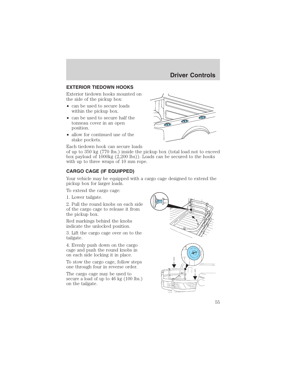 Driver controls | FORD 2003 Explorer Sport Trac v.1 User Manual | Page 55 / 216