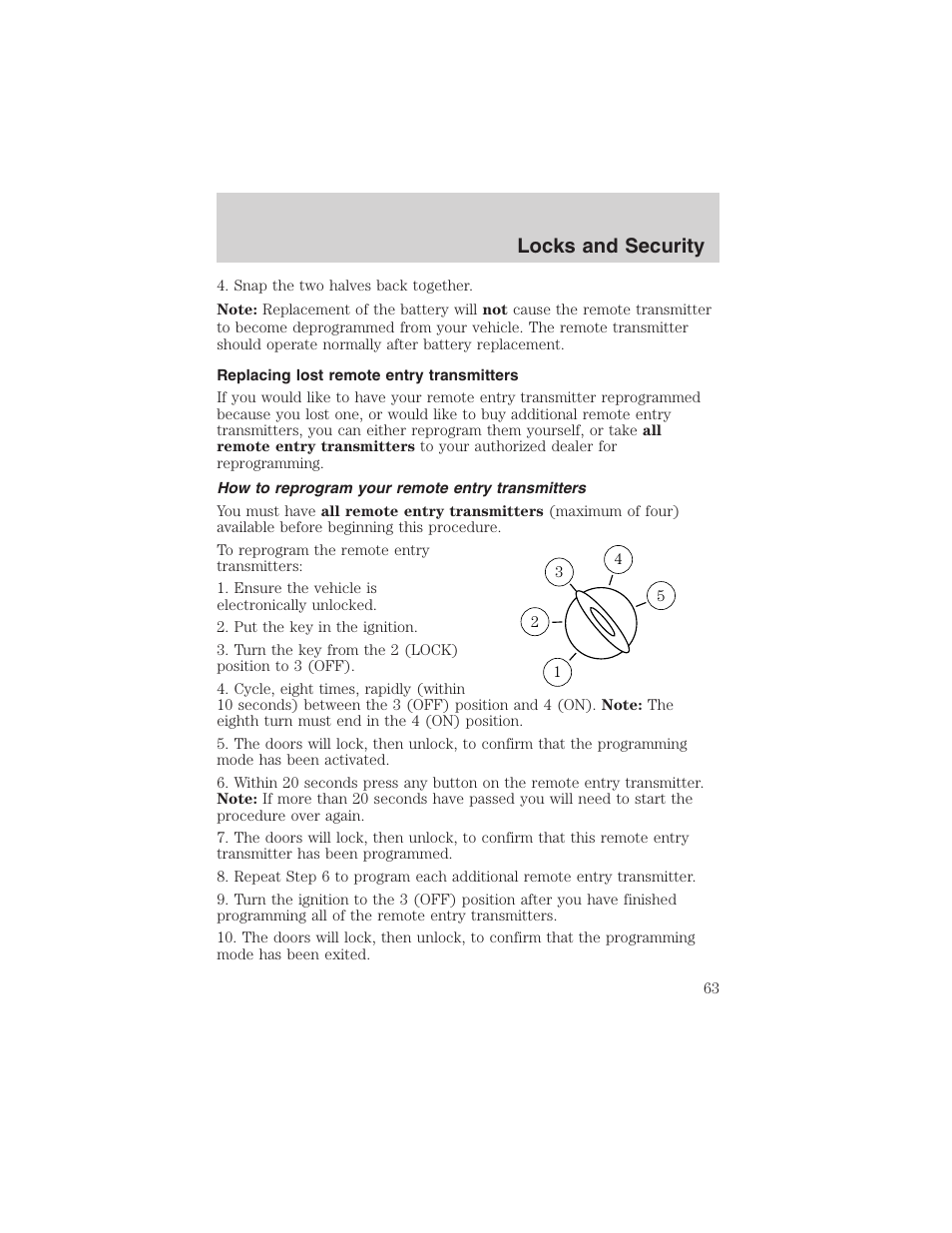 Locks and security | FORD 2003 Explorer Sport Trac v.1 User Manual | Page 63 / 216