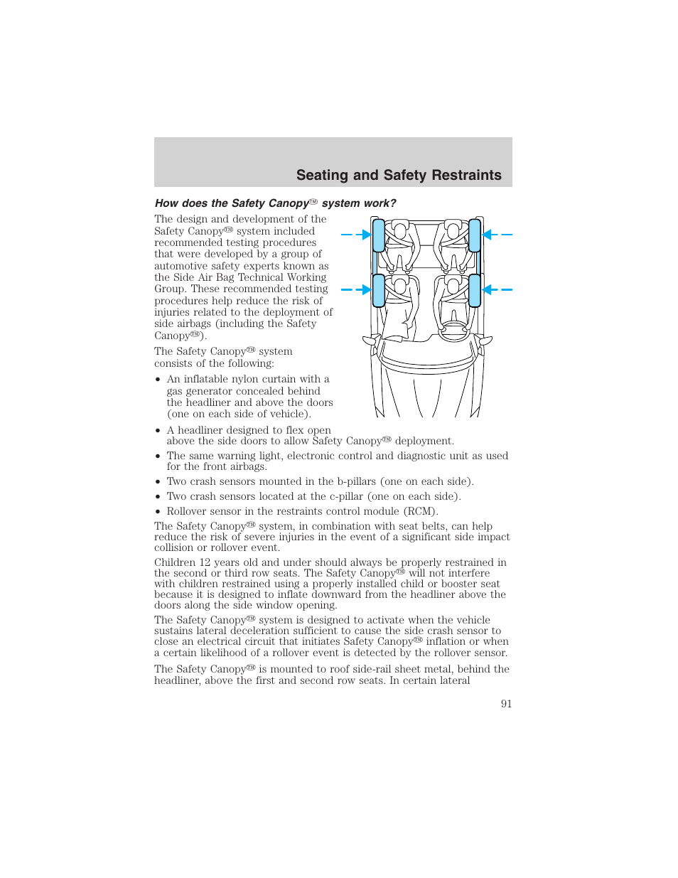 Seating and safety restraints | FORD 2003 Explorer Sport Trac v.1 User Manual | Page 91 / 216