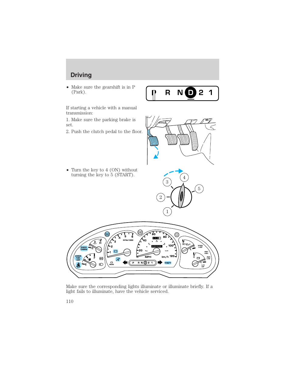 Driving | FORD 2003 Explorer Sport Trac v.2 User Manual | Page 110 / 216