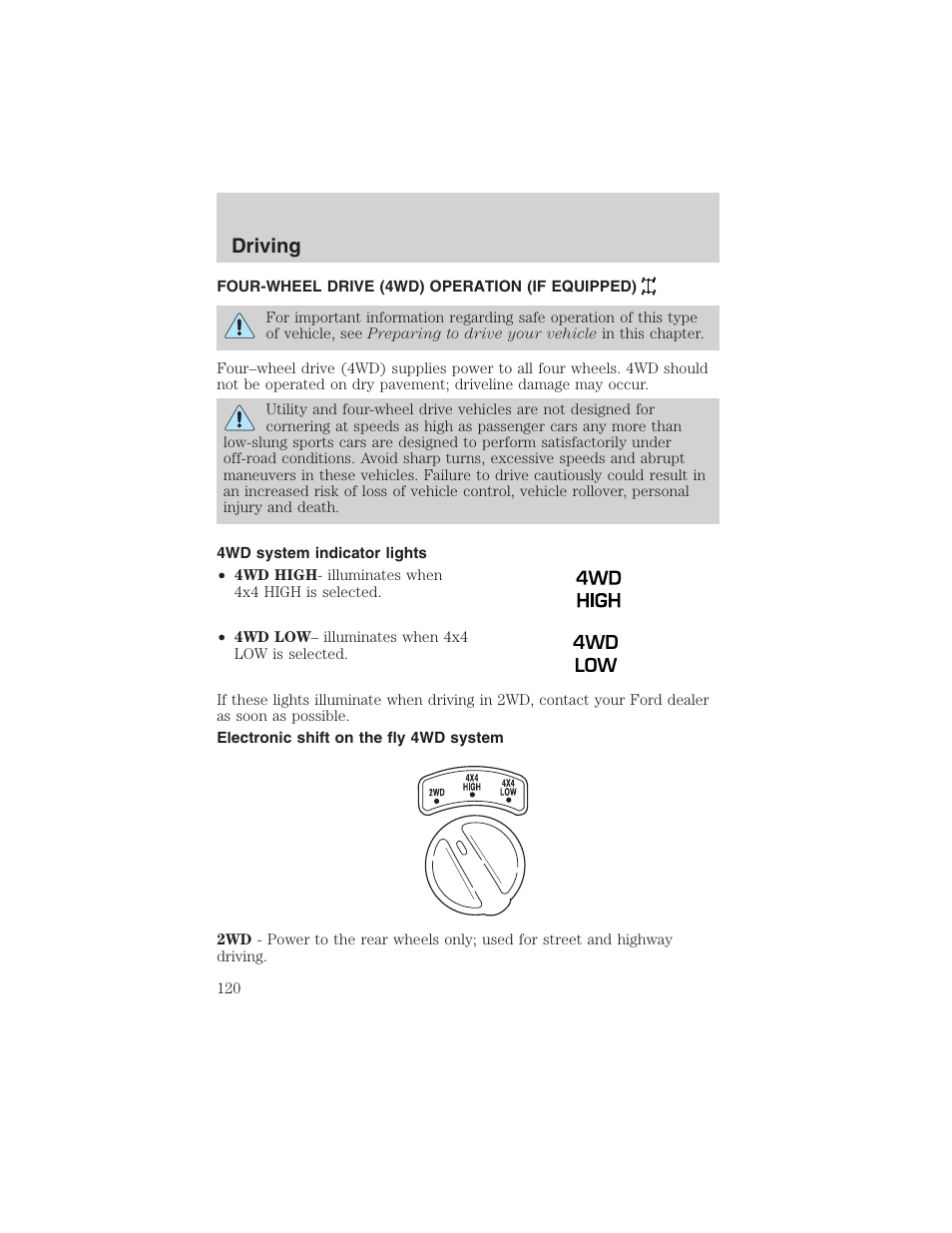 Driving | FORD 2003 Explorer Sport Trac v.2 User Manual | Page 120 / 216