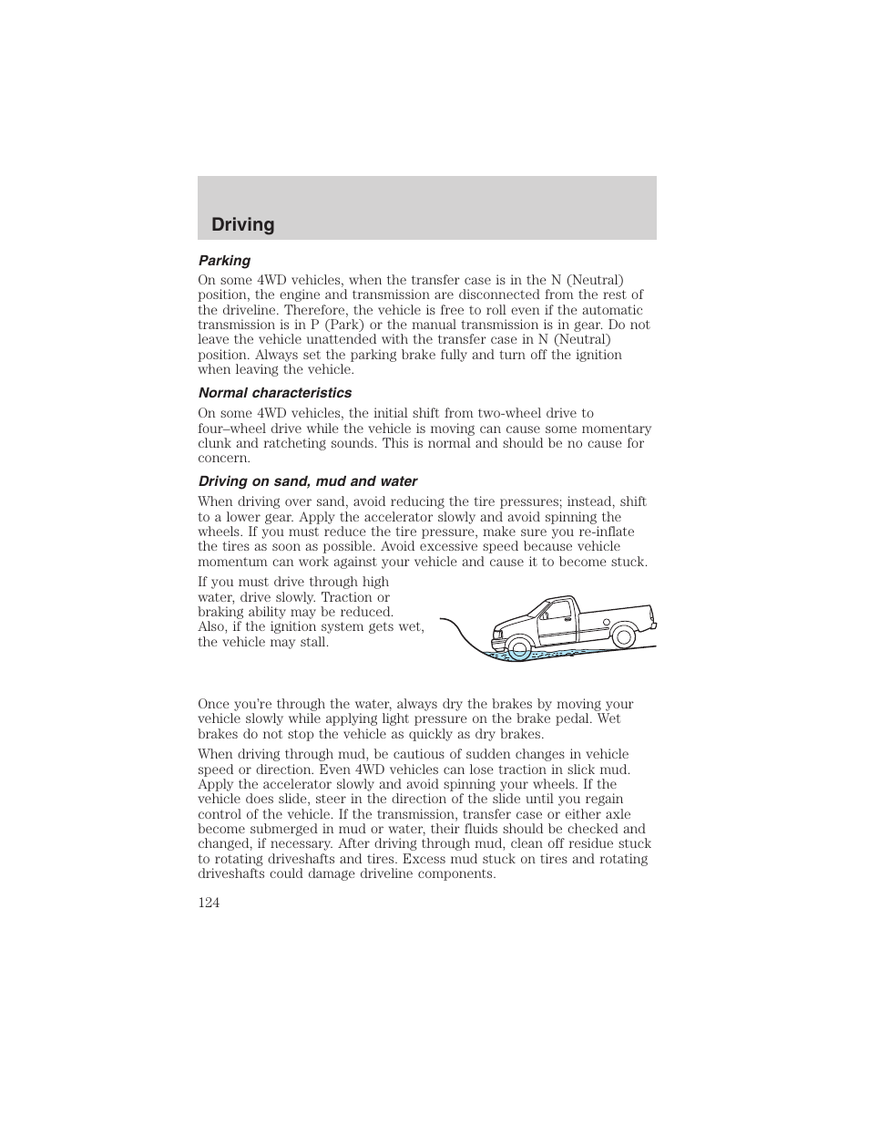 Driving | FORD 2003 Explorer Sport Trac v.2 User Manual | Page 124 / 216