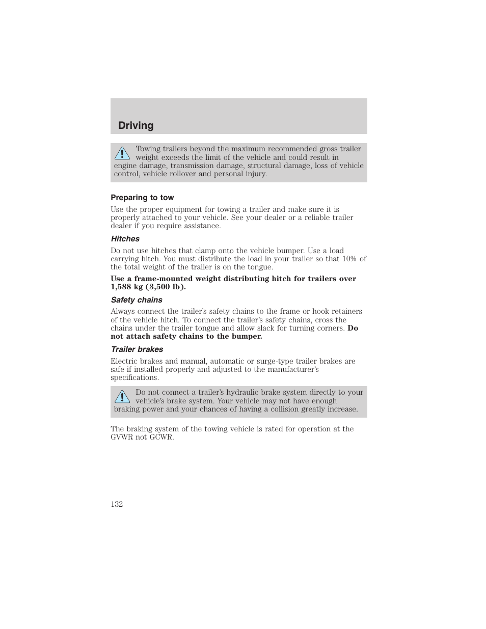 Driving | FORD 2003 Explorer Sport Trac v.2 User Manual | Page 132 / 216