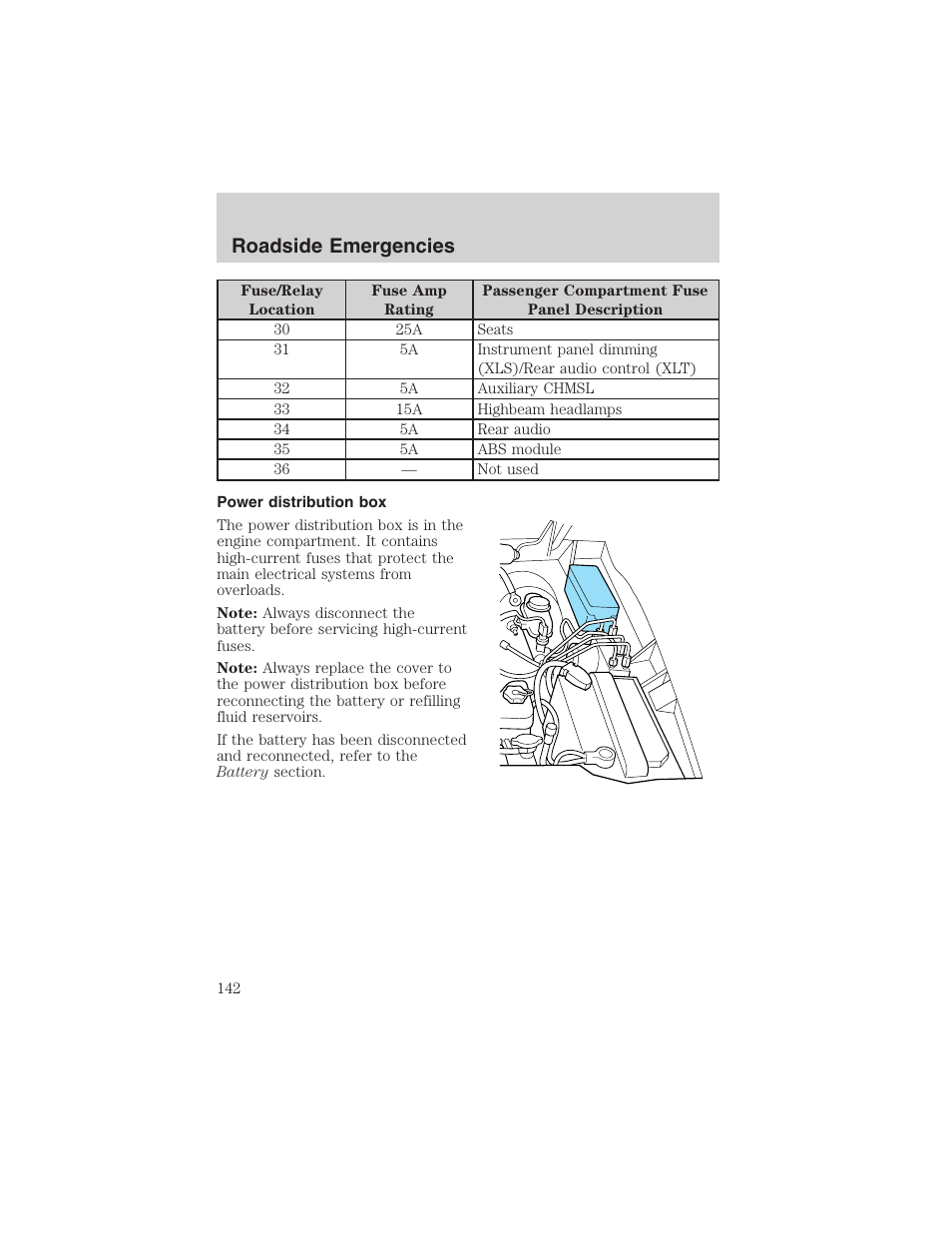 Roadside emergencies | FORD 2003 Explorer Sport Trac v.2 User Manual | Page 142 / 216