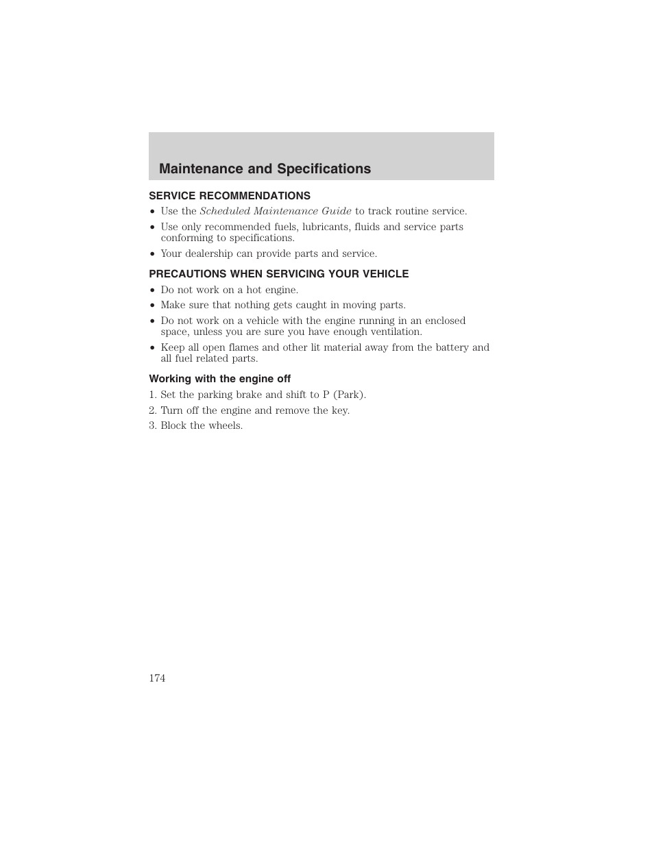 Maintenance and specifications | FORD 2003 Explorer Sport Trac v.2 User Manual | Page 174 / 216