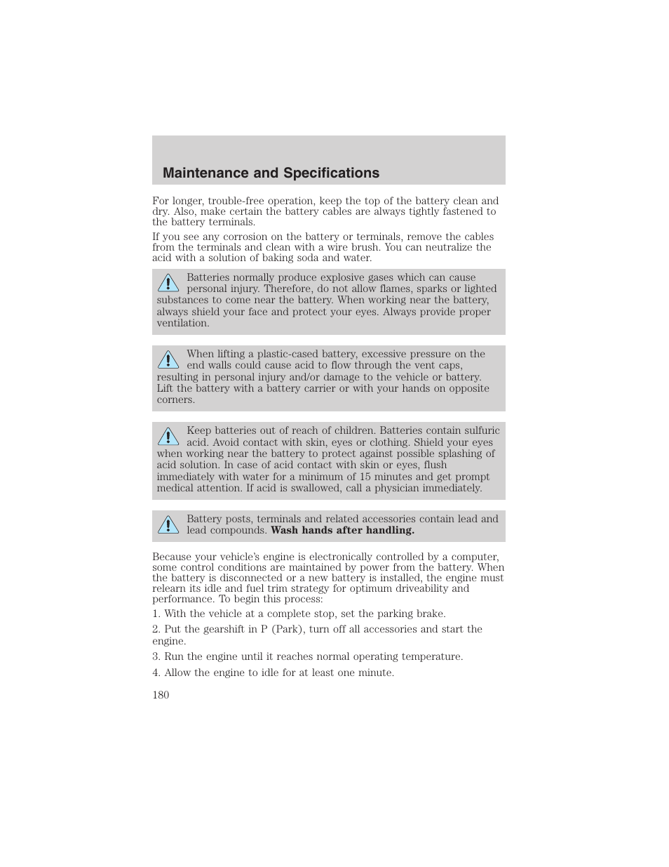 Maintenance and specifications | FORD 2003 Explorer Sport Trac v.2 User Manual | Page 180 / 216