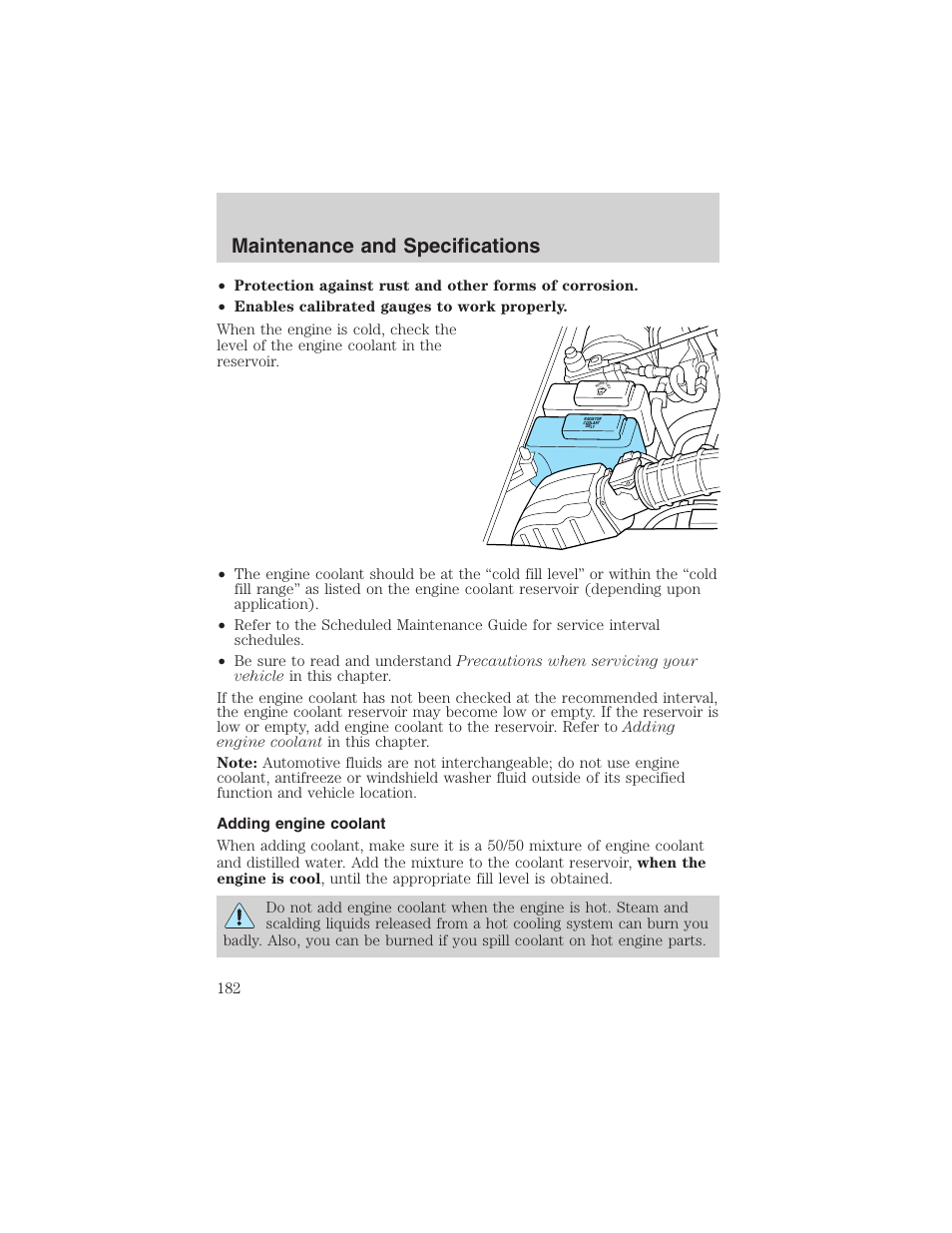 Maintenance and specifications | FORD 2003 Explorer Sport Trac v.2 User Manual | Page 182 / 216