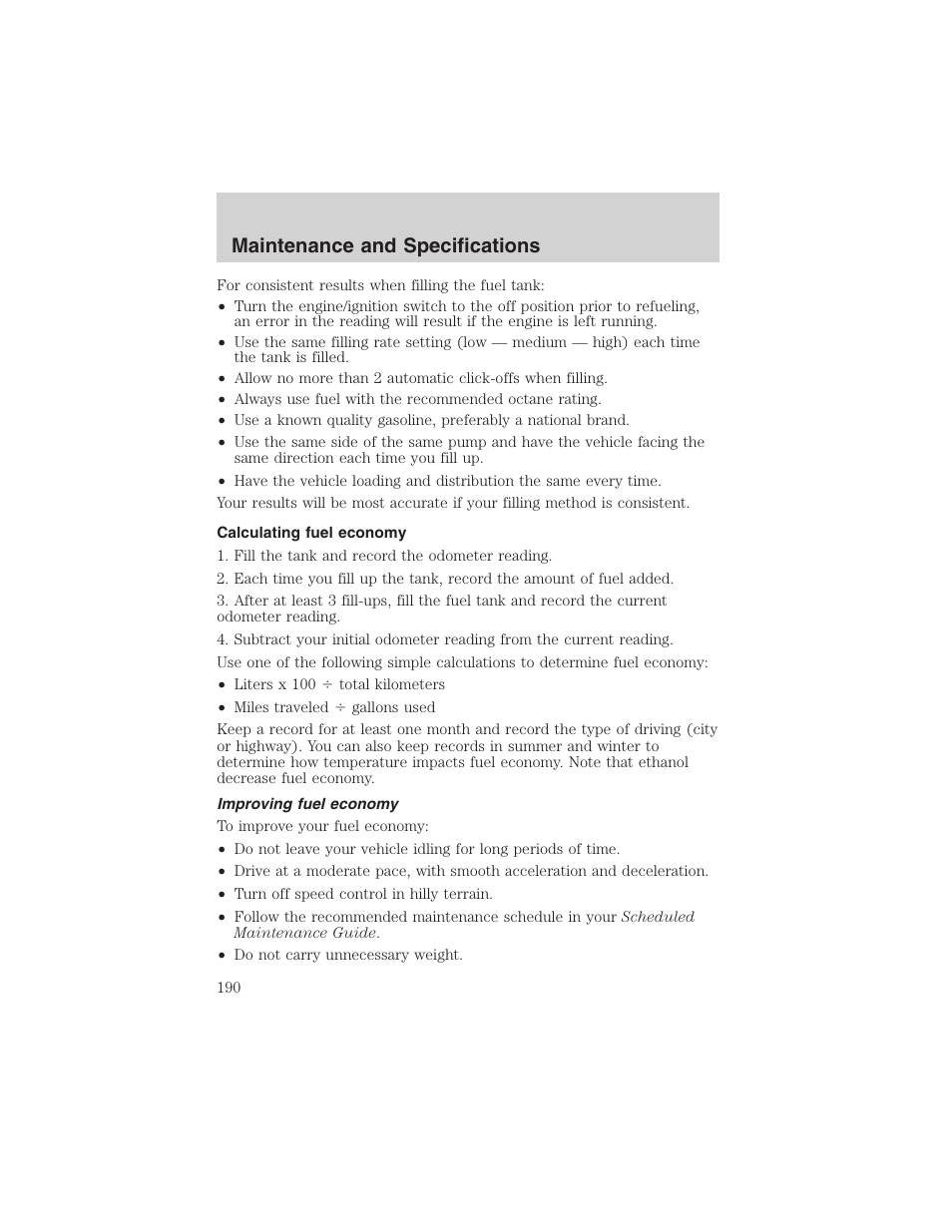 Maintenance and specifications | FORD 2003 Explorer Sport Trac v.2 User Manual | Page 190 / 216