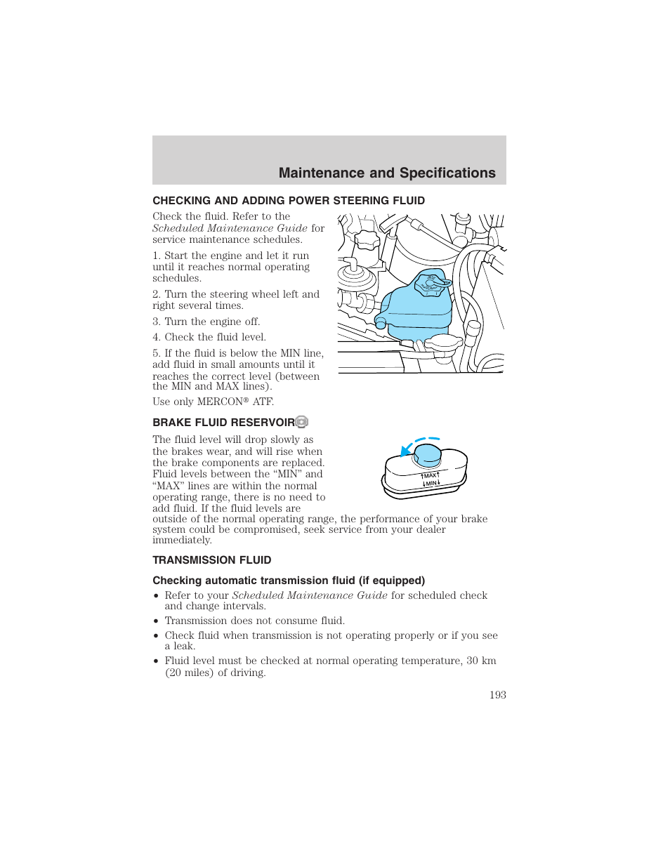 Maintenance and specifications | FORD 2003 Explorer Sport Trac v.2 User Manual | Page 193 / 216