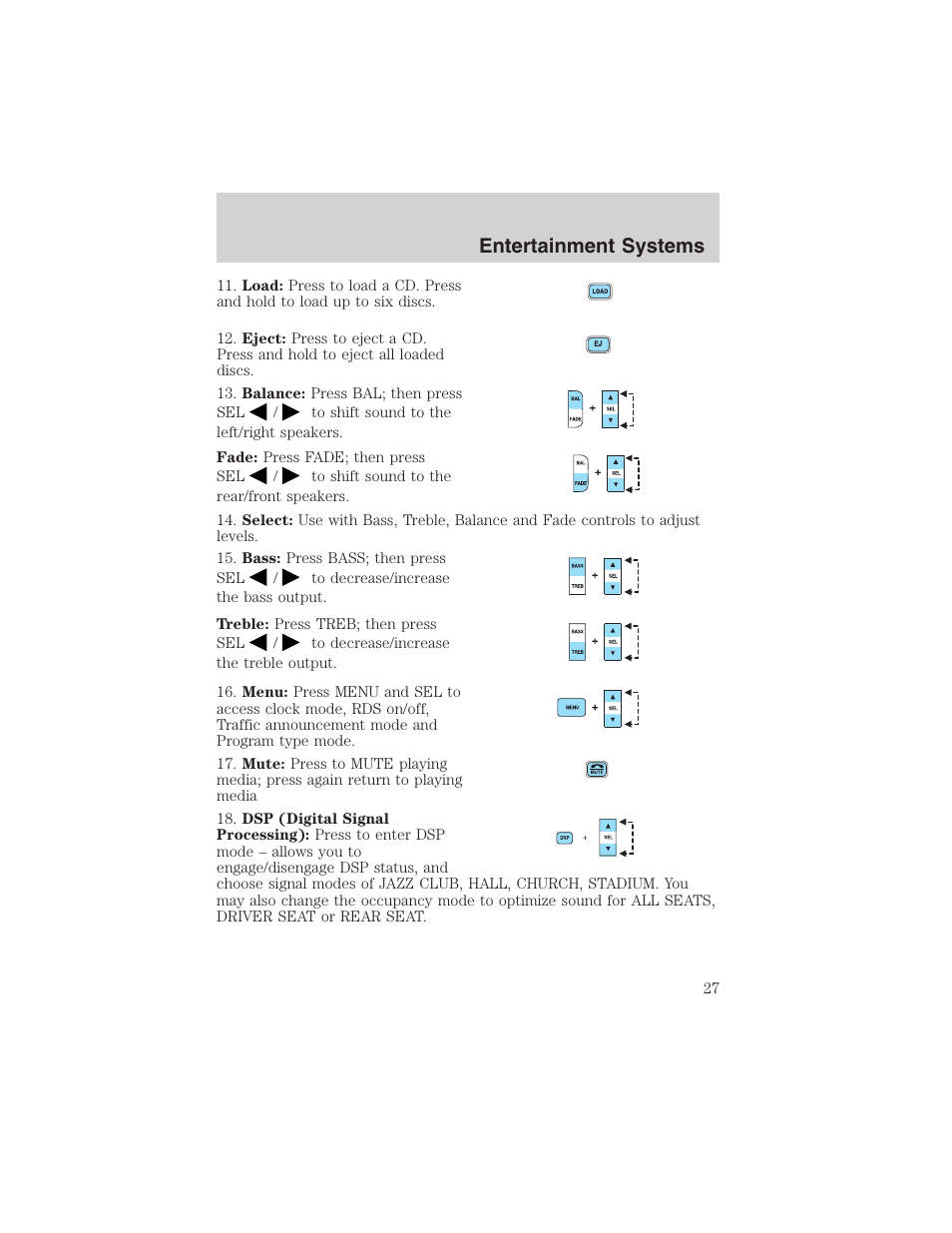 Entertainment systems | FORD 2003 Explorer Sport Trac v.2 User Manual | Page 27 / 216