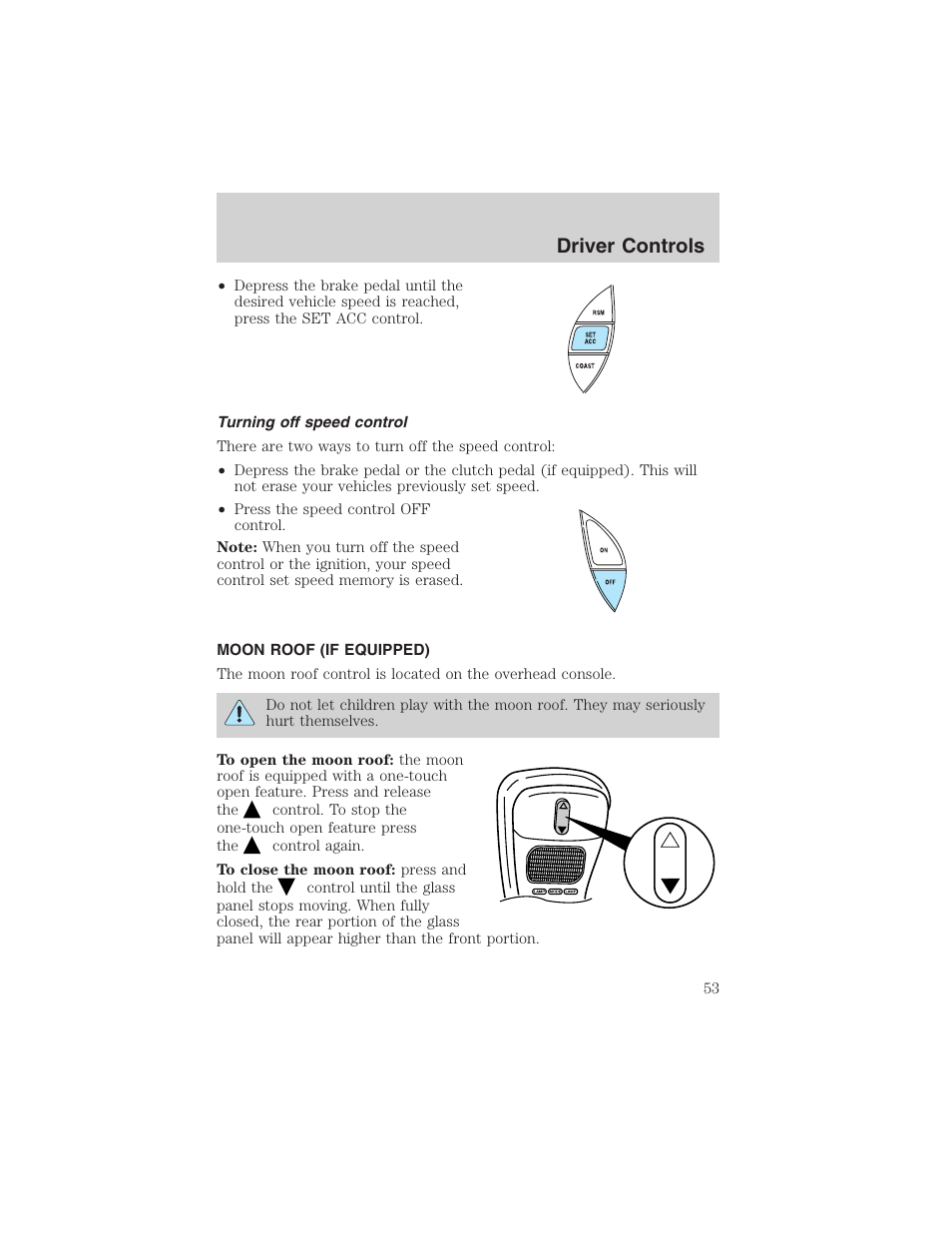 Driver controls | FORD 2003 Explorer Sport Trac v.2 User Manual | Page 53 / 216
