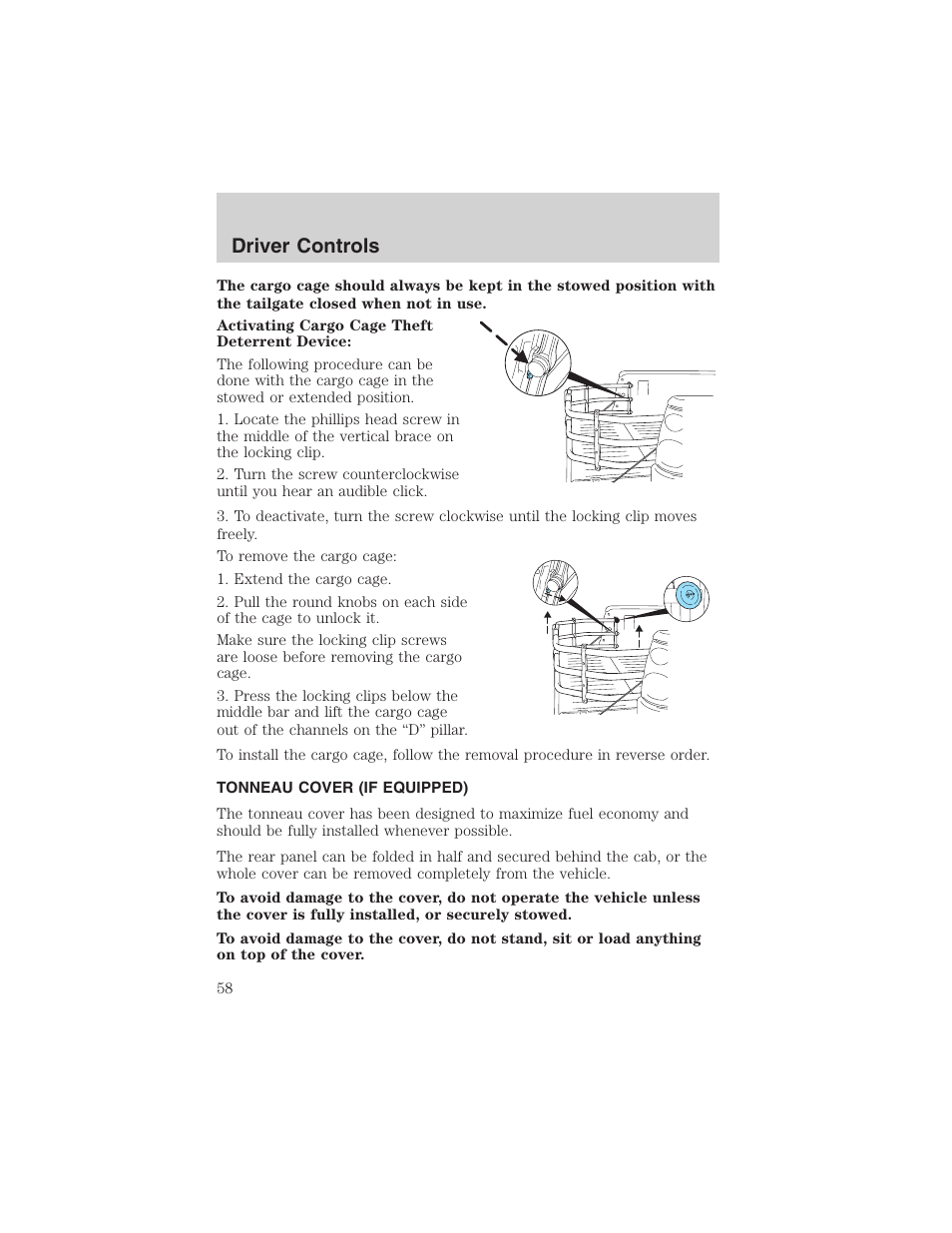 Driver controls | FORD 2003 Explorer Sport Trac v.2 User Manual | Page 58 / 216