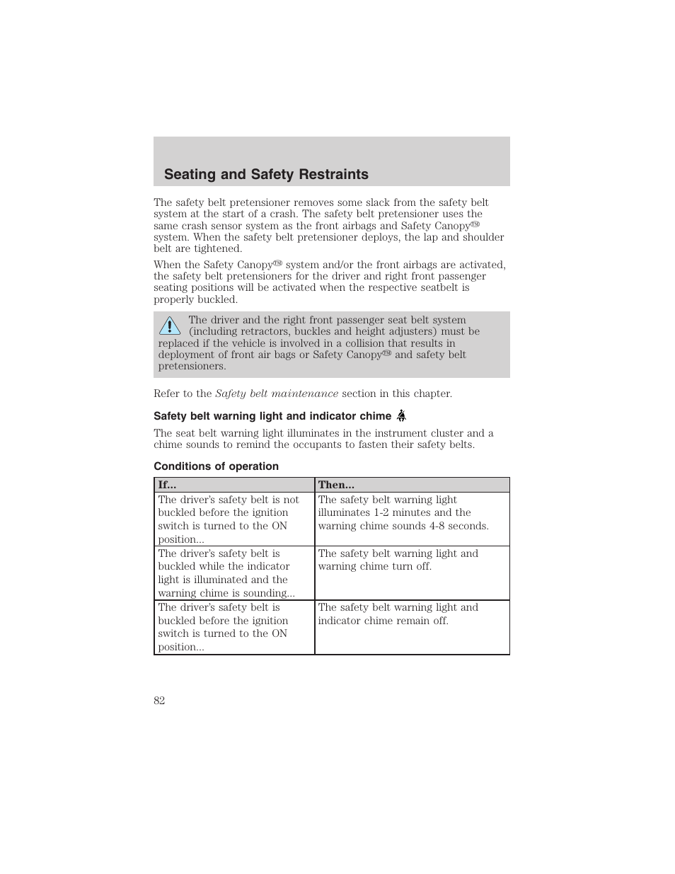 Seating and safety restraints | FORD 2003 Explorer Sport Trac v.2 User Manual | Page 82 / 216